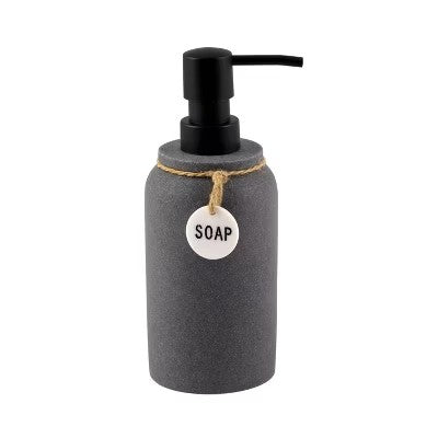 2pc Eton Lotion Pump Set Dark Gray - Allure Home Creations: Resin & Plastic, Hand Wash, 12.68oz Capacity - F12 - 294
