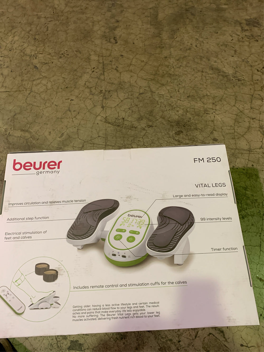 Beurer Vital Legs EMS Booster for Circulation on Feet & Calves, Reduces Swelling & Cramps, FM250 - J6-0235 -J7-0236 -J6-0237 -C2-0324