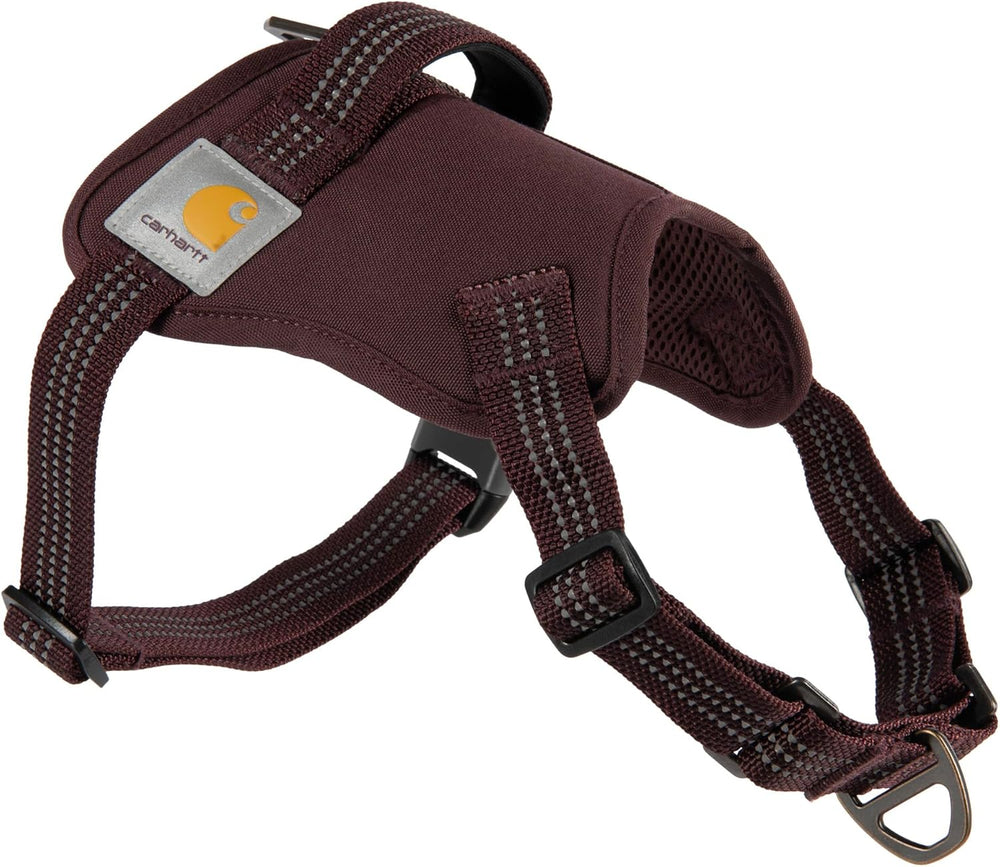 Carhartt Nylon Duck No Pull Dog Harness, Fully Adjustable Dog Harness with Quick Control Handle and Reflective Accents, Deep Wine, Medium -K10-1661