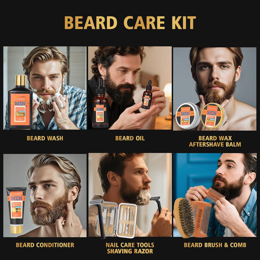 27Pcs Valentines Day Gifts Spa Gift Basket for Men - Bath and Body Gift Basket Set for Dad with Massager | Perfect Gifts for Christmas, Fathers Day, Birthday Gift Beard Bath Spa Gift Set for Men 1300
