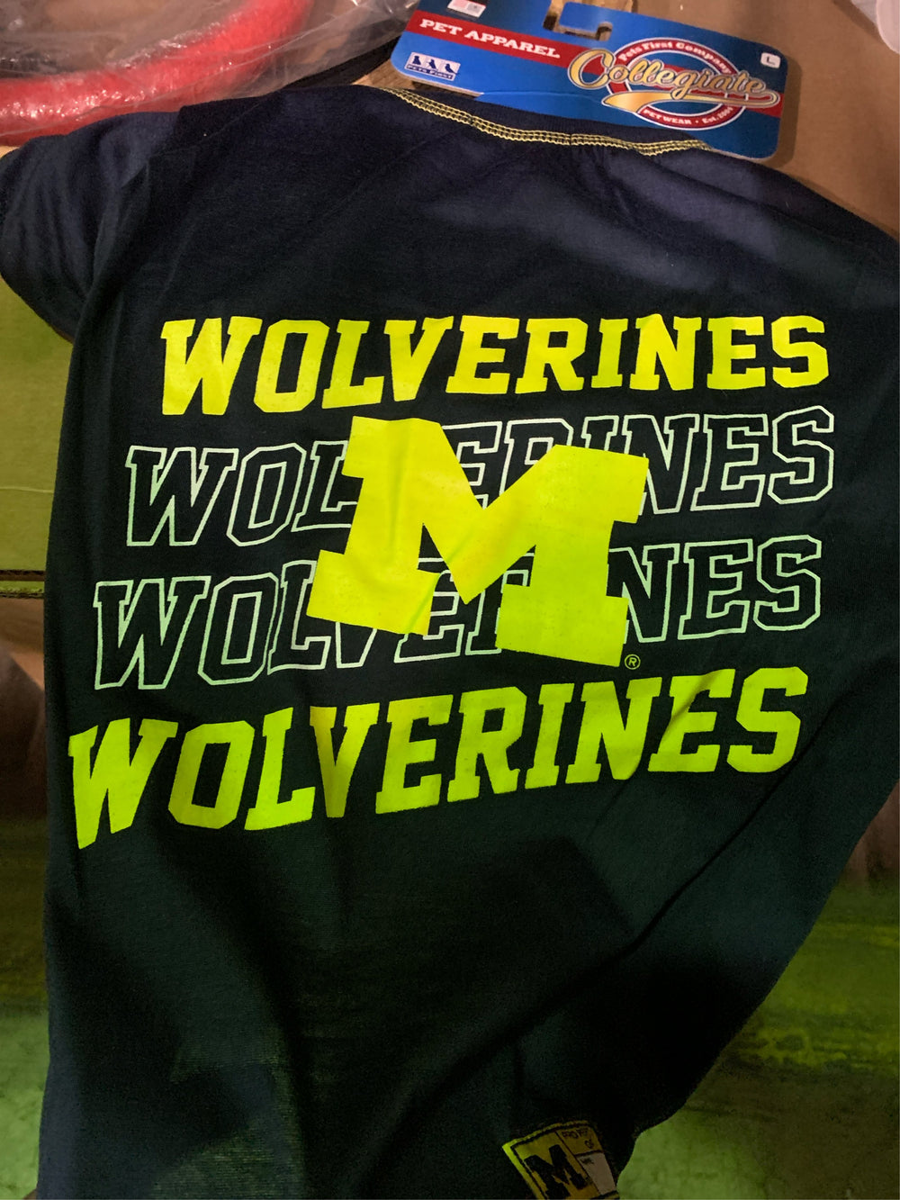 Pets First NCAA Michigan Wolverines Graphic Dog Tshirt, Licensed Sporty Dog Shirt with Team Name and Logo, Cool Puppy Shirt, Size Large -J7-0232