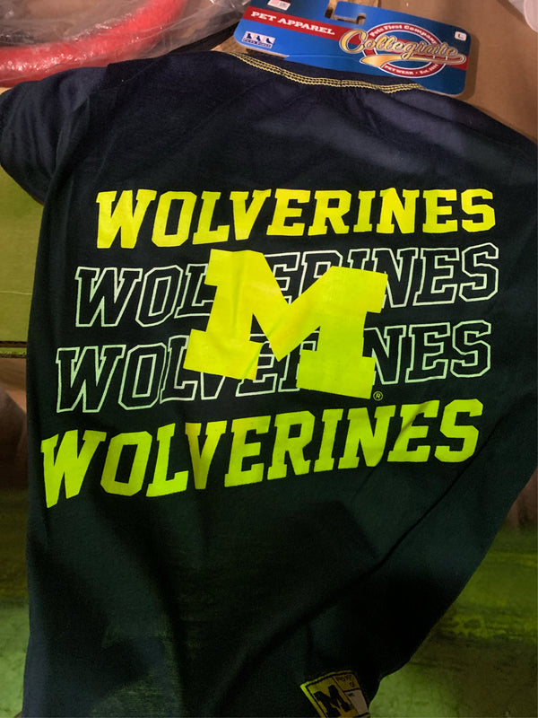 Pets First NCAA Michigan Wolverines Graphic Dog Tshirt, Licensed Sporty Dog Shirt with Team Name and Logo, Cool Puppy Shirt, Size Large -J7-0232