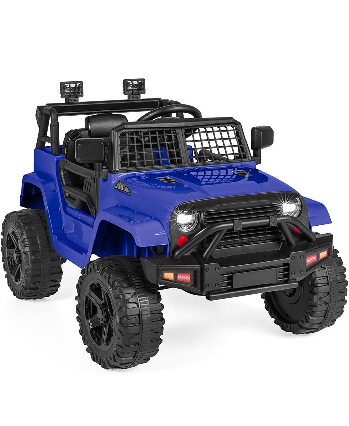 Best Choice Products 12V Kids Ride On Truck Car w/ Parent Remote Control, Spring Suspension, LED Lights - Blue -H2-1667