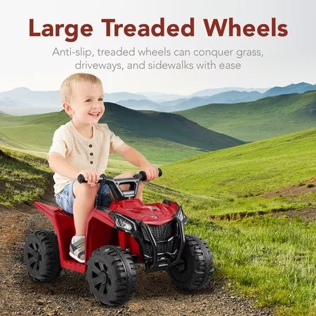 Best Choice Products 6V Kids Ride-On 4-Wheeler Quad ATV Car w/ 1.8mph Max Speed, Treaded Tires - Red -G6-1675