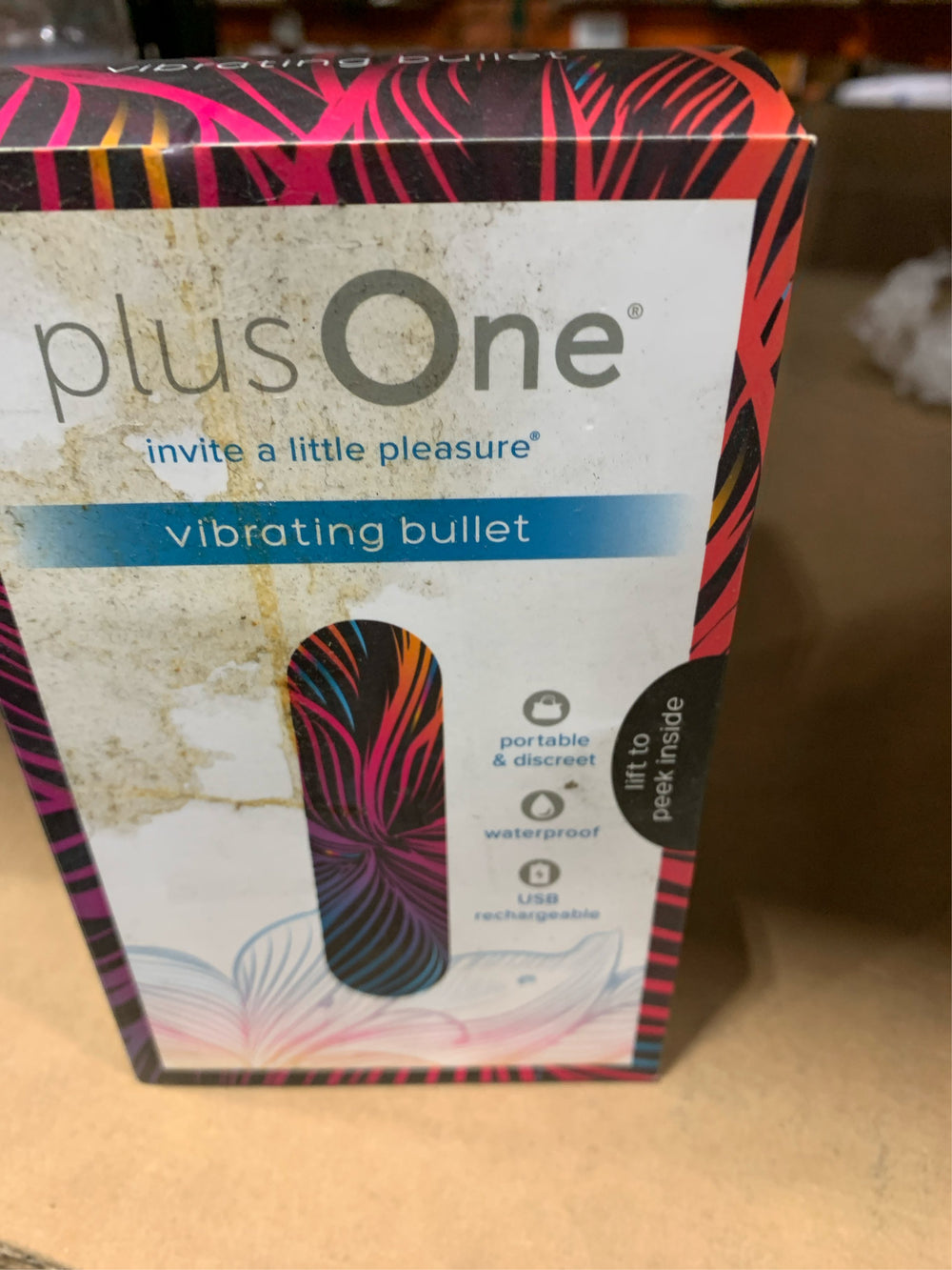 plusOne Vibrating Bullet Soft Touch Massager 10 Vibration Settings Waterproof -L4-1508