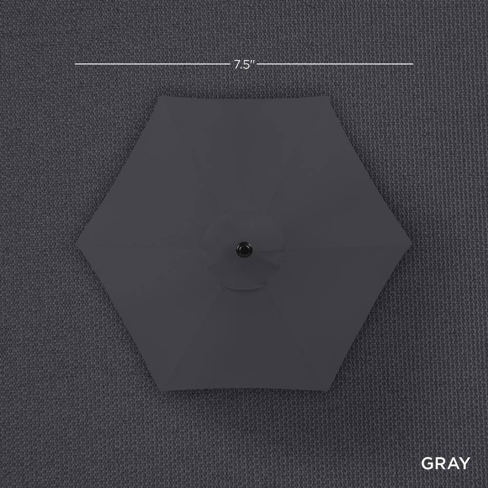 7.5 ft. Outdoor Market Solar Tilt Patio Umbrella w/LED Lights in Gray - M10 - 1923