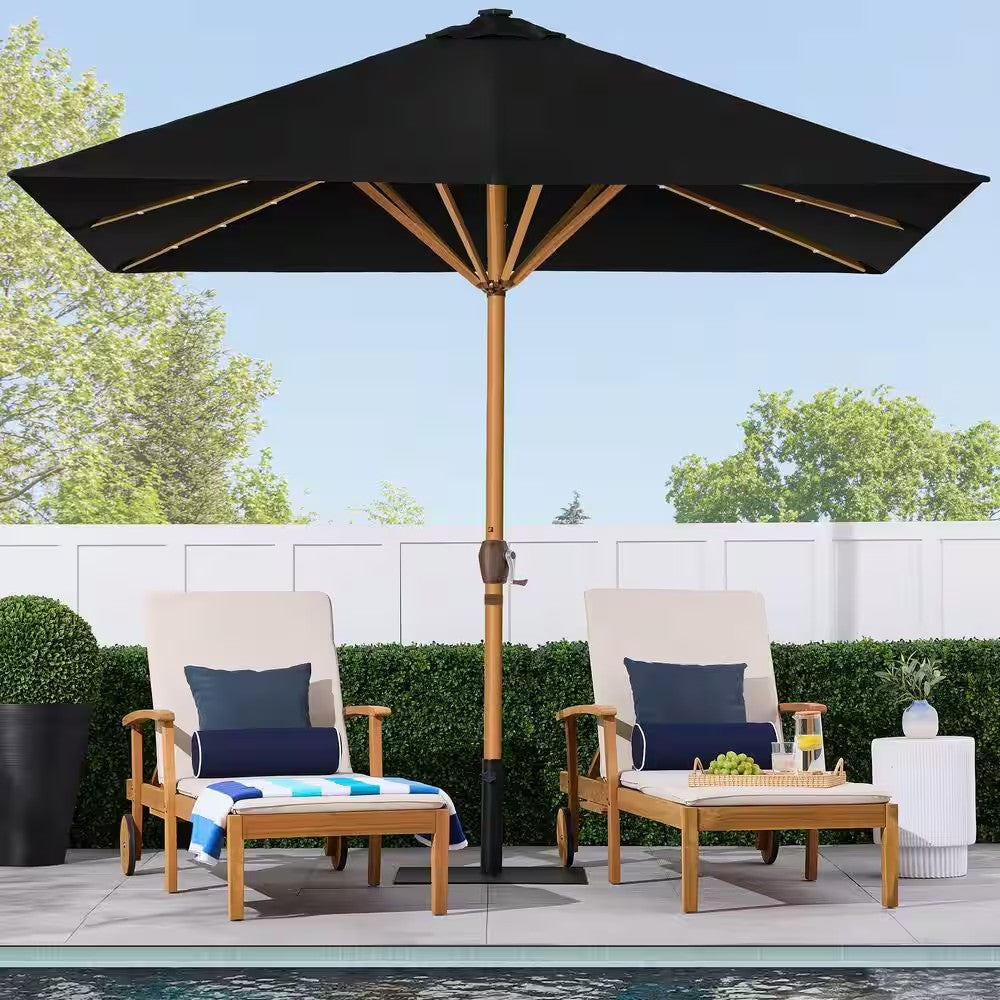 9 ft. Steel Market Patio Umbrella in Black - F2 - 1999