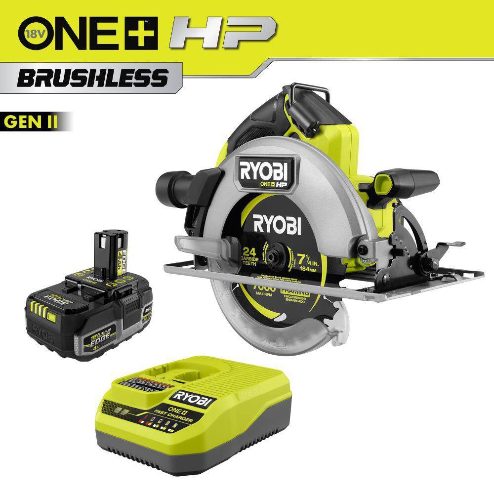 ONE+ HP 18V Brushless Cordless 7-1/4 in. Circular Saw Kit with 4 Ah EDGE Battery and Charger 1115