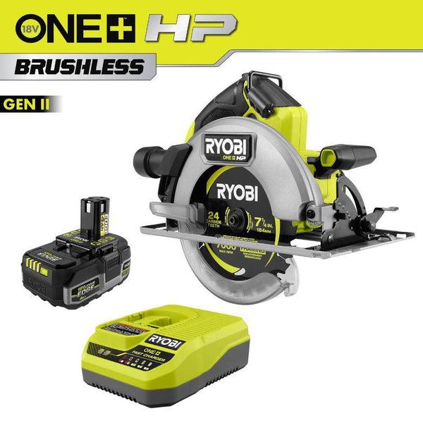 ONE+ HP 18V Brushless Cordless 7-1/4 in. Circular Saw Kit with 4 Ah EDGE Battery and Charger 1115