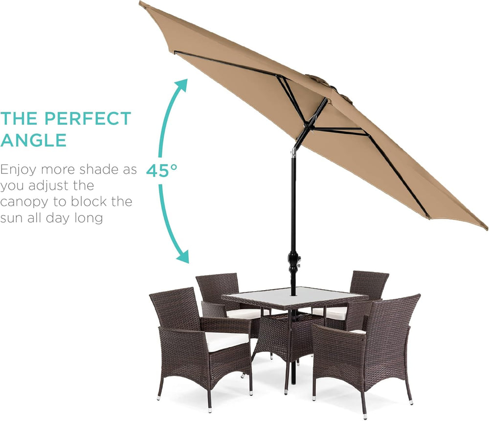 Best Choice Products 10ft Outdoor Table Compatible Steel Polyester Market Patio Umbrella w/Crank and Easy Push Button Tilt 1492