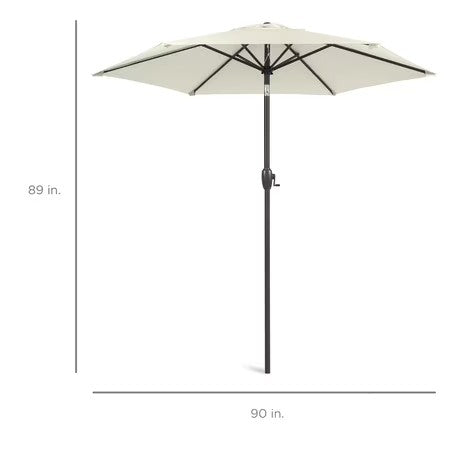 Best Choice Products 7.5ft Heavy-Duty Outdoor Market Patio Umbrella w/ Push Button Tilt, Easy Crank - Ivory -L14-1914