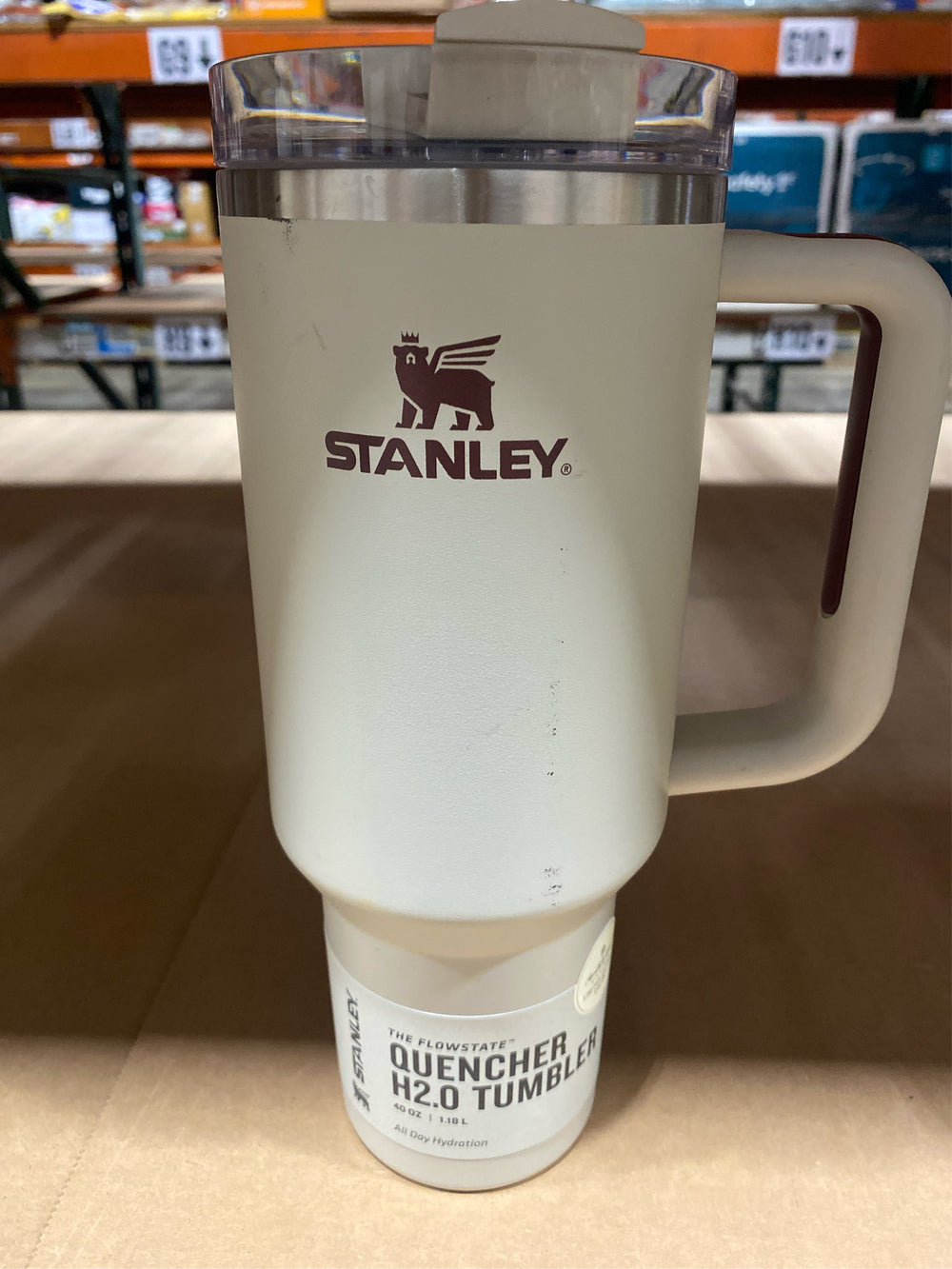Stanley 40 Oz Stainless Steel H2.0 FlowState Quencher Tumbler -Macadamia Tan - NO STRAW - C8 - 1219