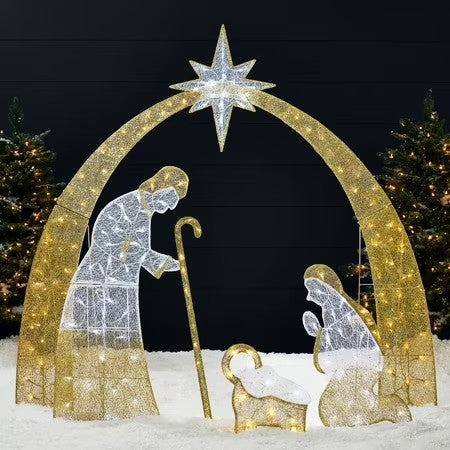 Best Choice Products 4.5ft Lighted 2D Christmas Nativity Scene Outdoor Yard Decor w/ 115 Twinkling LED Lights - E4 - 980