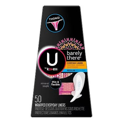 (Pack of 4) U by Kotex Barely There Liners Thong Light Absorbency Fragrance-Free - 50ct - C13 - 541