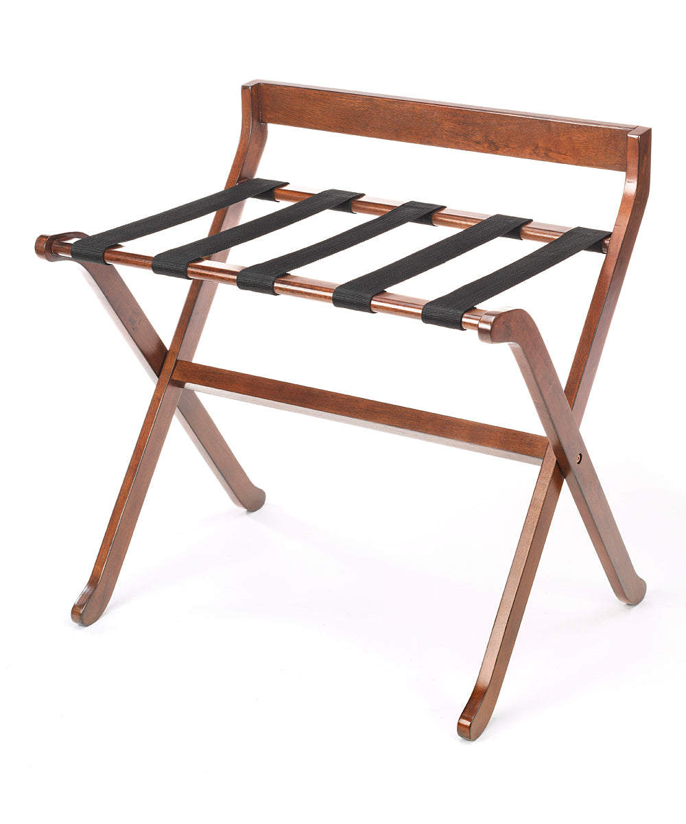Whitmor Luggage Racks Mahogany - Mahogany & Black Folding Luggage Rack -G13-0238