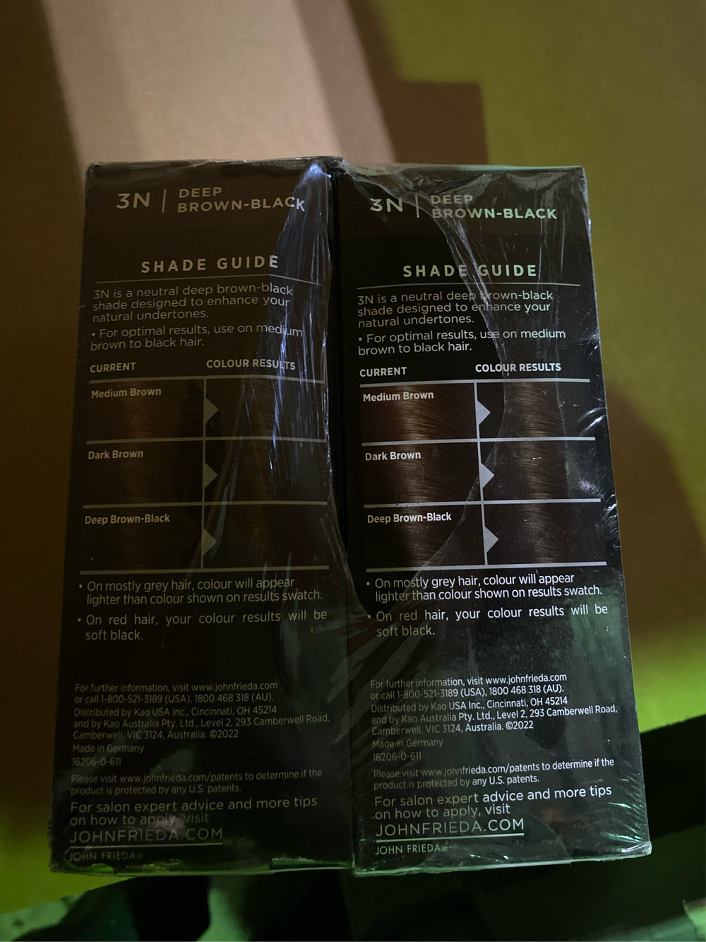 (Lot of 2) John Frieda Precision Foam Colour, Deep Brown Black 3N, Full-coverage Hair Color Kit, Anti-Fade Gray Coverage, Deep Color Saturation Hair Dye, 1 Application - L10 - 171
