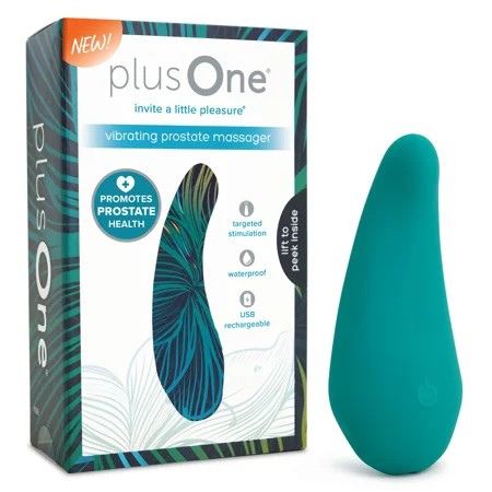 plusOne Vibrating External Prostate Massager, Teal, 10 Vibration Settings - F6 - 1805 -F3-1876
