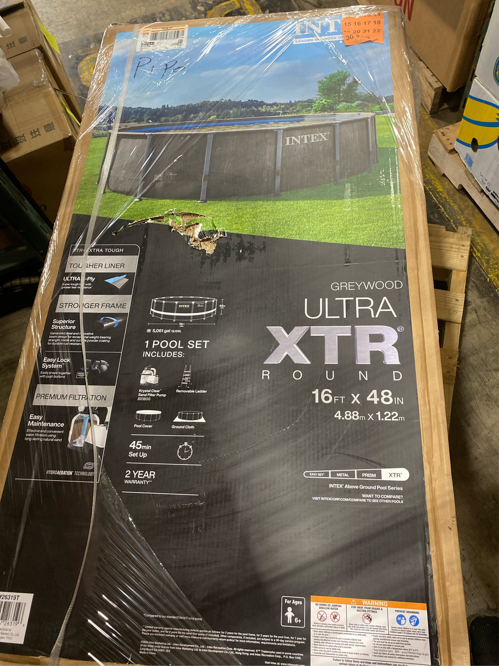Intex 16' x 48" Ultra XTR Frame Above Ground Pool - Graywood Print - H14 - 38