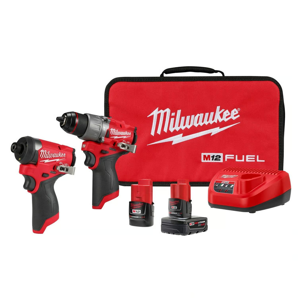 Milwaukee M12 FUEL Cordless Brushless 2 Tool Combo Kit 1736