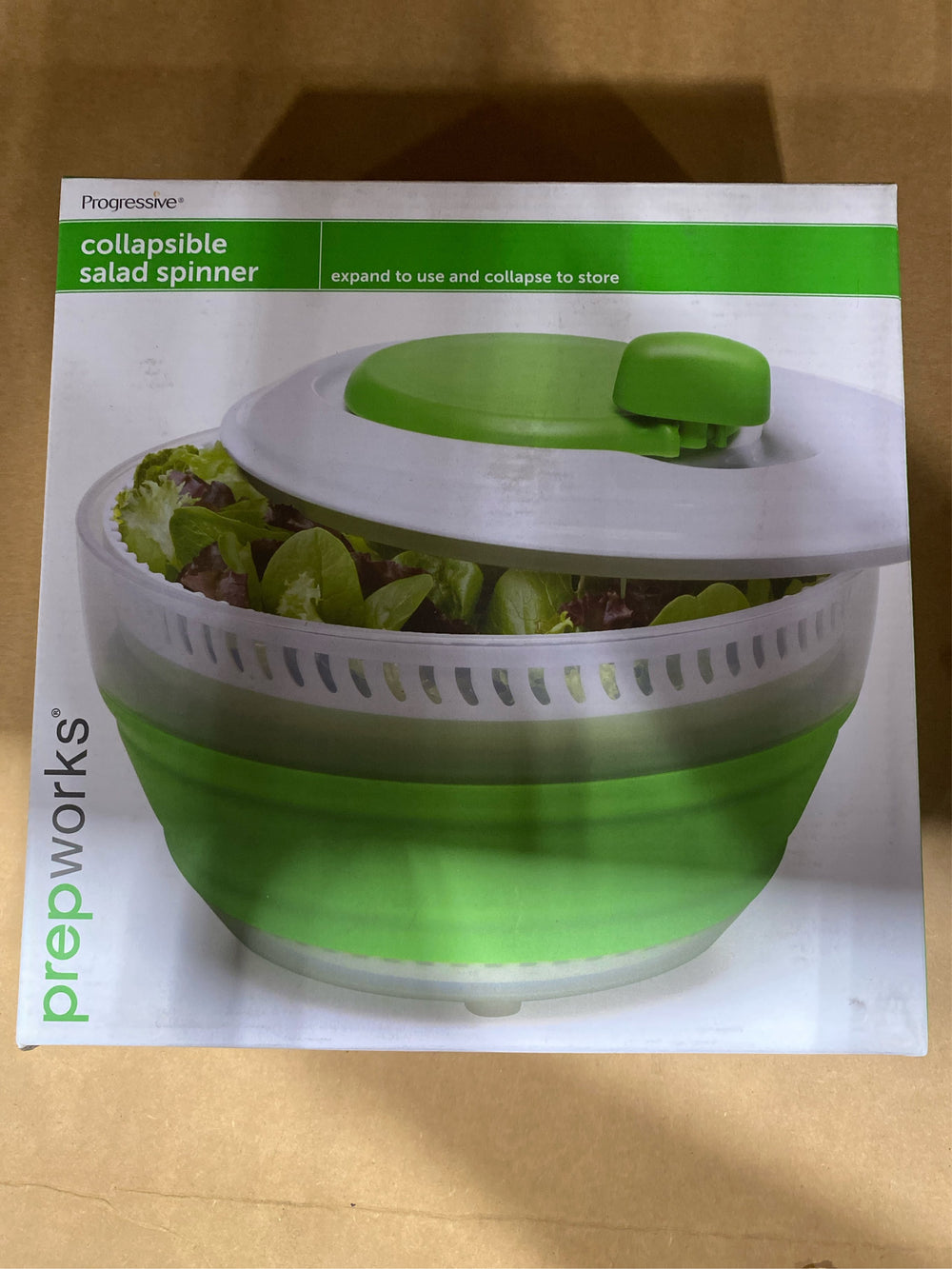 Progressive Prepworks Green/White Plastic Collapsible Salid Spinner 3 quite - L5 - 1517
