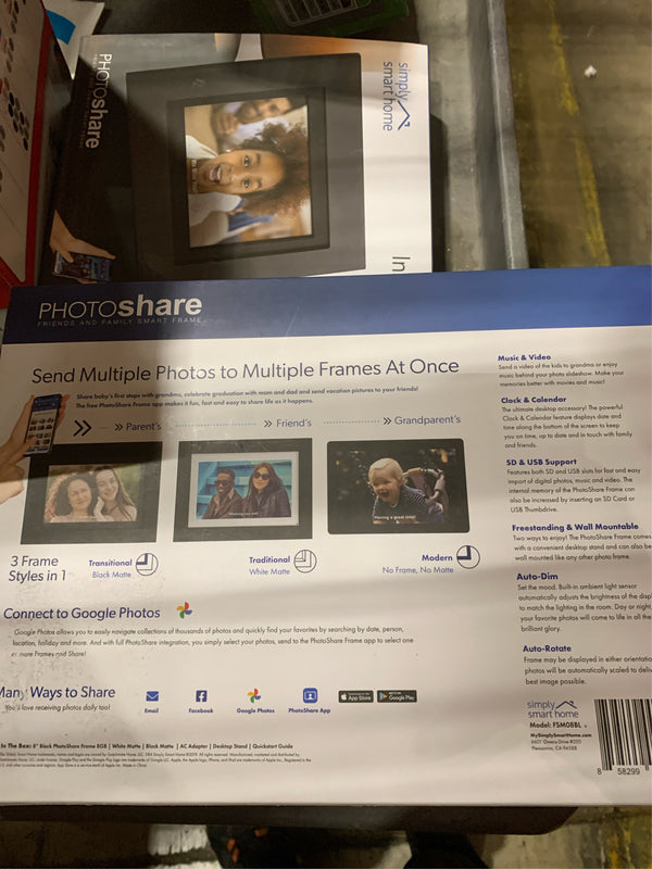 8 in. PhotoShare Social Network Frame - L8 - 198 -C2-0325 -C2-0330 -G5-0822