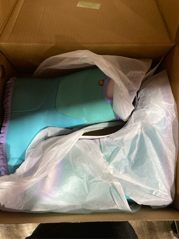 Turquoise & Purple Durham Rain Boots - Girls Kids Size 3 - F7 - 1854