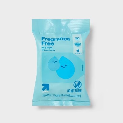 Fragrance Free Baby Wipes Travel Pack - 20ct - up&up  -F11-1919