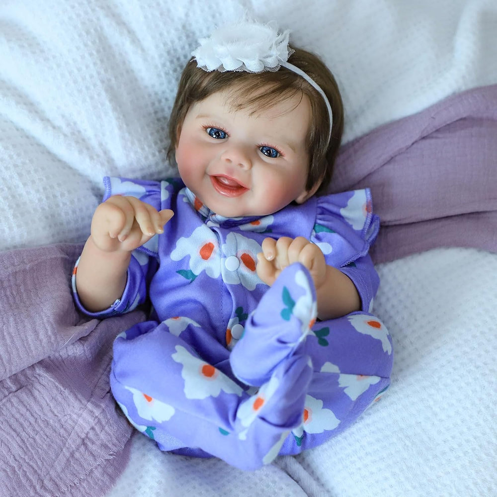 SCOM Realistic Reborn Baby Dolls, 20 Inch Real Baby Feeling Realistic-Newborn Dolls Adorable Smiling Real Life Baby Dolls with Gift Box for Kids Age 3 1313