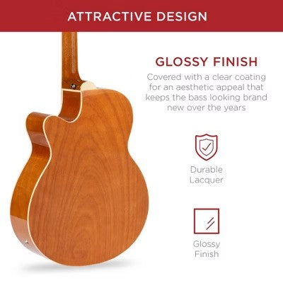Best Choice Products 22-Fret Full Size Acoustic Electric Bass Guitar w/ 4-Band Equalizer, Adjustable Truss Rod - Natural - E10 - 1070