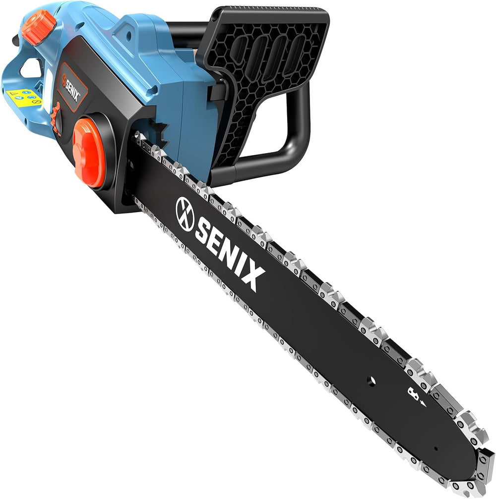 SENIX Electric Chainsaw, 18" Corded Chainsaw,15 Amp Chain Saw for Wood Cutting, Tree Trimming, Garden Tool for Pruning, Branch Cutting, Yard, Fathers Day Gift for Men,Gardener, CSE15-M 1548