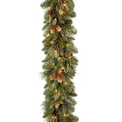National Tree Company 9 ft. Carolina Pine Garland with Battery Operated LED Lights - E1 - 869