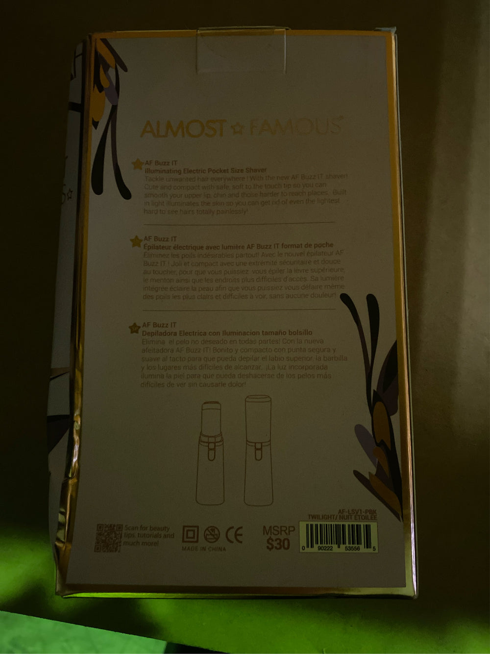 Almost Famous Epilators Purple-Black - Twilight Buzz It Facial Hair Removal Wand - L10 - 151