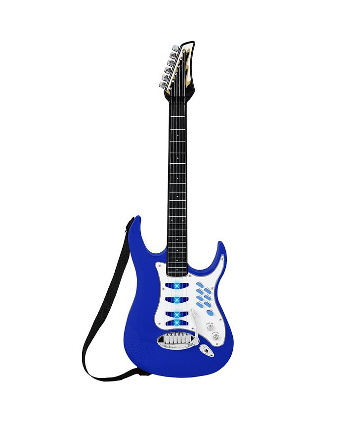 Best Choice Products Kids Electric Musical Guitar Toy Play Set w/ 6 Demo Songs, Whammy Bar, Microphone, Amp, AUX - Blue - NO SIZE -F1-1624