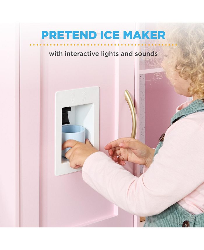 Best Choice Products Pretend Play Corner Kitchen, Interactive Wooden Kids Set w/ Lights & Sounds - Pink - NO SIZE - D9 - 1468