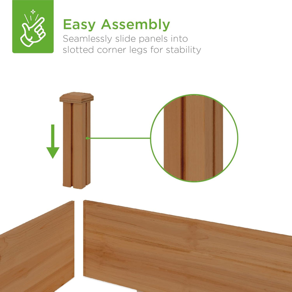 Best Choice Products 8x2ft Outdoor Wooden Raised Garden Bed Planter for Vegetables, Grass, Lawn, Yard - Acorn Brown F3 - 1629