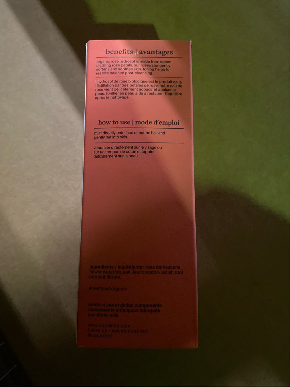 cocokind Rosewater Facial Toner - 4oz - K10 - 176
