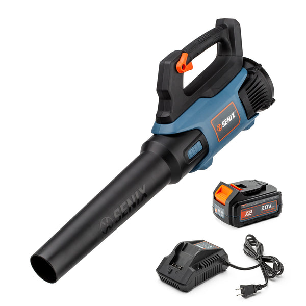 SENIX 20-volt Max 350-CFM 80-MPH Battery Handheld Leaf Blower 4 Ah (Battery and Charger Included)