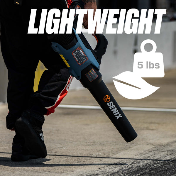 SENIX 20-volt Max 350-CFM 80-MPH Battery Handheld Leaf Blower 4 Ah (Battery and Charger Included)