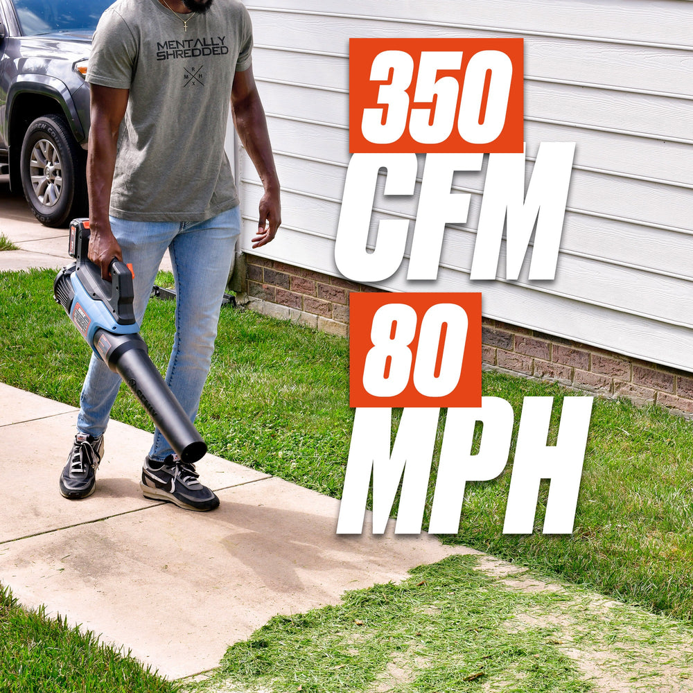 SENIX 20-volt Max 350-CFM 80-MPH Battery Handheld Leaf Blower 4 Ah (Battery and Charger Included)