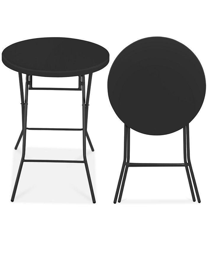 Best Choice Products 32in Bar Height Folding Table, Indoor Outdoor Accessory w/ Thick Table Top, 330lb Capacity - Black - A6 - 454