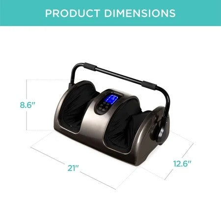 Best Choice Products Foot Massager Machine, Therapeutic Reflexology Massager w/ High-Intensity Rollers - Gray 1835