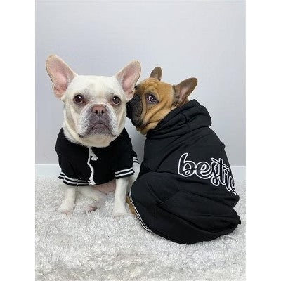 Parisian Pet 'Bestie Hoodie' in Black - Trendy Pet Hoodie for Dogs & Cats, Perfect for Fall & Winter-Valentine's Day M -G8-0189