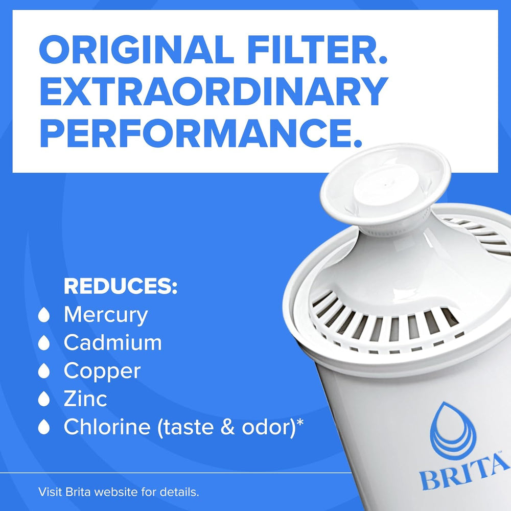 Brita Extra-Large 27-Cup Water Filter Dispenser with Standard Filter, WQA NSF/ANSI Certified, Removes Chlorine Taste & Odor, Reduces Zinc Copper & Mercury, BPA-Free, 1 Filter Included, Lasts 2 Months - K3 - 1422