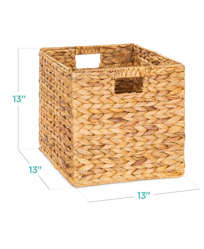 Best Choice Products 13x13in Hyacinth Storage Baskets, Set of 5 Multipurpose Collapsible Organizers - Tan/Beige -B4-0476