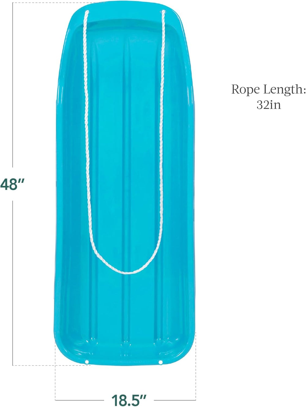 Best Choice Products 48in Kids Plastic Toboggan Snow Sled w/Pull Rope 1485