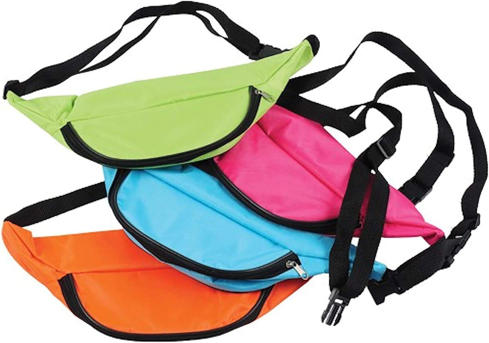 U.S. Toy Assorted Neon Color Adjustable Fanny Packs (12) - G14 - 295