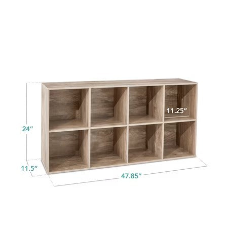 Best Choice Products 8-Cube Bookshelf, 11in Display Storage System, Organizer w/ Removable Back Panels - Greige - H5-0797