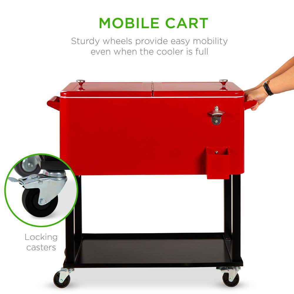 20 gal Wheeled Chest Cooler with Bottle Opener, Drain Plug -M3-0014