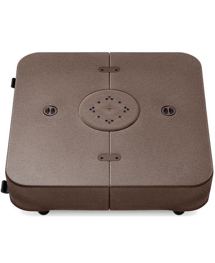 Best Choice Products Heavy-Duty Outdoor Cantilever Base Stand w/ Wheels, Locks, Fillable 330lb Capacity - Brown 1833