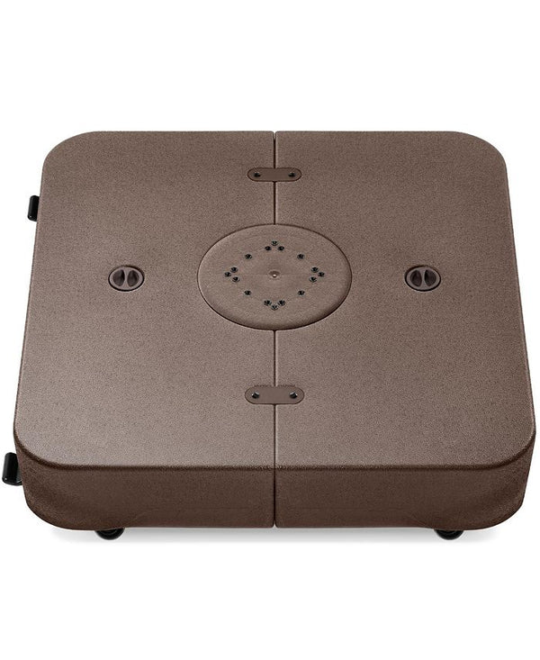 Best Choice Products Heavy-Duty Outdoor Cantilever Base Stand w/ Wheels, Locks, Fillable 330lb Capacity - Brown 1833